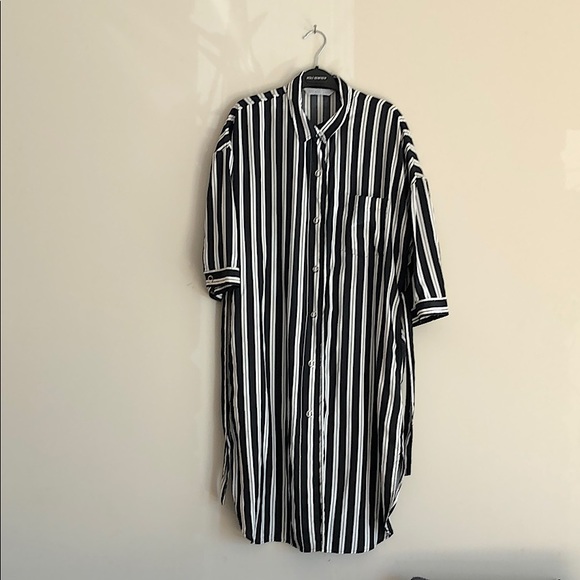 Zara Basic Striped Shirt Dress - Picture 4 of 5